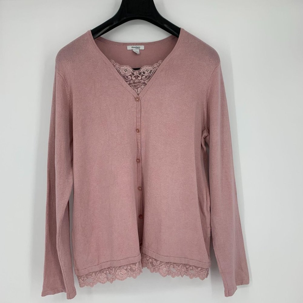 Dressbarn Pink Cardigan Styled Jumper 14/16
